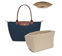 lumanothy Taschen Organizer Shopper, Handtaschen Organizer mit Multi-Pocket, Filz Longchamp Organizer für Longchamp, polene, mommy bag, Einkaufstasche (Beige, S)