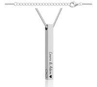 Lumari Gold Personalisierte Halskette mit Gravur - Edelstahl Anhänger, Wunschgravur Namenskette für Damen & Herren - Hypoallergener Schmuck Geschenk, Silber