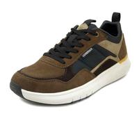 Lumberjack Herren-Sneaker aus braunem Wildleder und blauem Stoff, herausnehmbares Fußbett, 17256, Braun und Blau, 45 EU