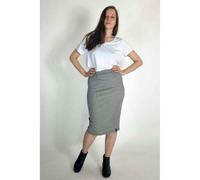 LUMEN organic Bleistiftrock STRUKTUR hellgrau/schwarz XL