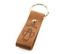 Luminick Schlüsselanhänger Schutzengel, weiches Leder, Glücksbringer für das Schlüsselband, edles Geschenk, Maskottchen, Geschenkbox, für Motorrad, Auto & Reisen