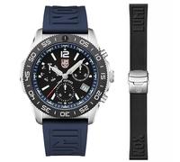 Luminox Pacic Driver Chrono Uhr für Herren in der Farbe Blau mit Armband aus Kautschuk, Wasserdichtigkeit: 20 bar, Gehäusedurchmesser: 44 mm, XS.3143.Set