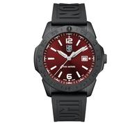 Luminox Pacific Diver Herren Taucheruhr 44 mm Edelstahl - Quarz Analog 20 bar, Kautschukarmband Schwarz, rotes Zifferblatt, Datum, Leuchtzeiger XS.3135.B