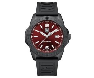 Luminox Pacific Diver Herren Taucheruhr 44 mm Edelstahl - Quarz Analog 20 bar, Kautschukarmband Schwarz, rotes Zifferblatt, Datum, Leuchtzeiger XS.3135.B