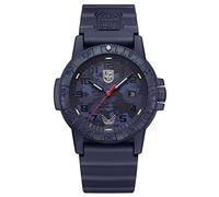 Luminox X Volition Herren-Armbanduhr mit Lederrückseite, Meeresschildkröte, riesig, 44 mm, Militär-Taucheruhr in Blau, Camouflage, Datumsfunktion, 100 m wasserdicht, Marineblau, Taucheruhr