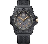 Luminox Navy Seal Herrenuhr Quarz schwarz Carbon Gehäuse, schwarzes Kautschukarmband, 45 mm, Ziffernblatt Schwarz, wasserdicht bis 20 bar, XS.3508.Gold