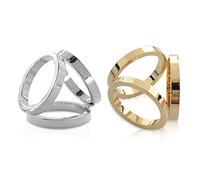 LumiSyne 2 Stück Schalring Clip Tuchring Modisch Drei Ring Gold Silber Schal Ringe Modern Einfach Dreifach Verschluss Schal Clip Schals Schnalle Kleidung Dekoration Zubehör Für Seidenschal Halstuch