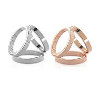 LumiSyne 2 Stück Schalring Clip Tuchring Modisch Drei Ring Gold Silber Schal Ringe Modern Einfach Dreifach Verschluss Schal Clip Schals Schnalle Kleidung Dekoration Zubehör Für Seidenschal Halstuch