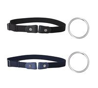 LumiSyne 2 Stücke Gürtel Ohne Schnalle Elastischer Gürtel Für Damen Herren Schnallenfreier Gürtel Unsichtbarer Druckknopf Design Einstellbar Taillengürtel Stretch Gürtel Für Jeans Hosen Kleid