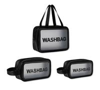 LumiSyne 3 Stück Transparente Kulturtasche Kosmetiktasche Reise Kulturbeutel Reißverschluss Und Tragegriff PVC Wasserdicht Durchsichtig Waschtasche Make-Up Organizer Für Badezimmer Geschäftsreise