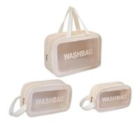 LumiSyne 3 Stück Transparente Kulturtasche Kosmetiktasche Reise Kulturbeutel Reißverschluss Und Tragegriff PVC Wasserdicht Durchsichtig Waschtasche Make-Up Organizer Für Badezimmer Geschäftsreise