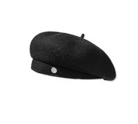 LumiSyne Baskenmütze Barett Damen Klassische Französischer Stil Wolle Mischung Einfarbig Mit Metall Dekoration Einstellbar Vintage Elegant Künstler Barret Maler Hut Leichte Warme Mütze Herbst Winter