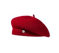 LumiSyne Baskenmütze Barett Damen Klassische Französischer Stil Wolle Mischung Einfarbig Mit Metall Dekoration Einstellbar Vintage Elegant Künstler Barret Maler Hut Leichte Warme Mütze Herbst Winter