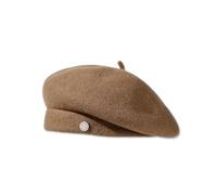 LumiSyne Baskenmütze Barett Damen Klassische Französischer Stil Wolle Mischung Einfarbig Mit Metall Dekoration Einstellbar Vintage Elegant Künstler Barret Maler Hut Leichte Warme Mütze Herbst Winter