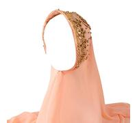 LumiSyne Chiffon Hijab Für Muslimische Damen Einfarbiger Jersey Hijab Mit Gold Glitzert Perlen Weich Kopftuch Wrap Langer Schal Halstuch Volle Abdeckung Turban Khimar