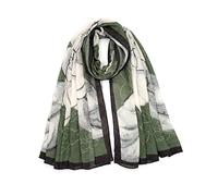 LumiSyne Damen Baumwoll Leinen Schal Buchstaben Blume Gedruckt Mode Stil Damenschals Leicht Und Weich Lange Halstucher Große Schal Warme Sonnenschut Stola Wraps Ganzjährig