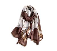 LumiSyne Damen Baumwoll Leinen Schal Buchstaben Blume Gedruckt Mode Stil Damenschals Leicht Und Weich Lange Halstucher Große Schal Warme Sonnenschut Stola Wraps Ganzjährig