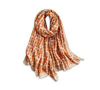 LumiSyne Damen Baumwoll Leinen Schal Buchstaben Blume Gedruckt Mode Stil Damenschals Leicht Und Weich Lange Halstucher Große Schal Warme Sonnenschut Stola Wraps Ganzjährig