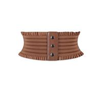 LumiSyne Damen Elastische Korsett Gürtel Breite Taillengürtel Druckknopf Design Mode Rüschenbesatz Stretch Hüftgürtel Vintage Cinch Gürtel Waspie Gürtel Für Kleid Jumpsuit Mantel