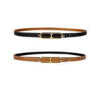 LumiSyne Damen Ledergürtel Wendegürtel Zweifarbig Dünner Dornschließe Einstellbar Dekorativer Gürtel für Jeans Hosen Mantel Kleider