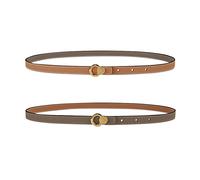 LumiSyne Damen Ledergürtel Wendegürtel Zweifarbig Dünner Dornschließe Einstellbar Dekorativer Gürtel für Jeans Hosen Mantel Kleider