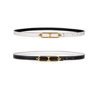 LumiSyne Damen Ledergürtel Wendegürtel Zweifarbig Dünner Gürtel Dornschließe Einstellbar Gürtel Dekorativen Gürtel Für Jeans Hosen Mantel Kleider