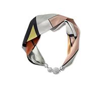 LumiSyne Damen Mode Seidenschal Halskette Bequeme Magnetische Schnalle Mit Bling Strass Kleiner Schmaler Halstuch Dekorative Choker Halskette Kopfschmuck Stirnbänder Haarband Anhänger Schal