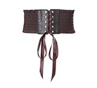 LumiSyne Damen Schnürkorsett Gürtel Elastische Breite Gürtel Druckknopf Design Mode Rüschenbesatz Stretch Taillengürtel Vintage Cinch Gürtel Für Kleid Jumpsuit Mantel