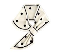 LumiSyne Damen Seidenschal Skinny Schal Einfache Durchziehen Design Französisch Vintage Stil Polka Dots Linien Muster Schmaler Lange Halstuch Satin Kleine Schal Kopfschmuck Stirnbänder Haarband Ribbon