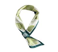 LumiSyne Damen Seidenschal Skinny Schal Einfacher Durchziehen Design Blume Blätter Gedruckt Frischer Stil Schmaler Lange Halstuch Satin Kleine Schal Dekorative Kopfschmuck Stirnbänder Haarband Ribbon