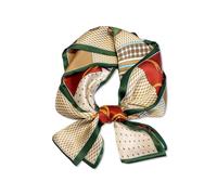 LumiSyne Damen Seidenschal Skinny Schal Schmale Lange Halstuch Geometrische Muster Klassische Retro Stil Leicht Seidentuch Dekoration Halstuch Kopfschmuck Haarband Bandana