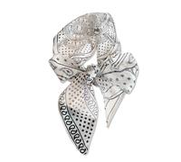 LumiSyne Damen Seidenschal Skinny Schal Schmaler Lange Halstuch Vintage Elegant Leopardenmuster Geometrisch Gedruckt Leichte Dünne Georgette Seidentüch Krawatte Haarschal Kopfschmuck Griff Wrap Ribbon