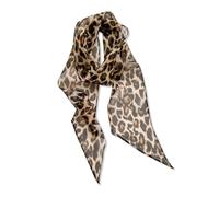 LumiSyne Damen Seidenschal Skinny Schal Schmaler Lange Halstuch Vintage Elegant Leopardenmuster Geometrisch Gedruckt Leichte Dünne Georgette Seidentüch Krawatte Haarschal Kopfschmuck Griff Wrap Ribbon