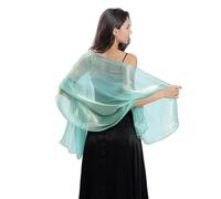 LumiSyne Damen Seidiger Schal Und Wickeltuch Für Abendkleider Funkelnde Irisierend Schal Leicht Sheer Lange Schals Festlich Stola Schultertuch Für Braut Brautjungfer Hochzeit Abschlussball Party