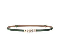 LumiSyne Damen Skinny Ledergürtel Einfarbig Perlen Dekoration Metall Interlock Schnalle Verstellbar Dünner Gürtel Schmaler Taillengürtel Dekorativen Gürtel Für Kleid Jeans Hosen Pullover Mantel