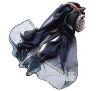 LumiSyne Frühling Seiden Chiffon Schal Damen Einfarbiger Halstücher Mode Seide Mit Tüll Perlen Dekoration Langer Seidentuch Sonnenschutz Schals Tücher Stola