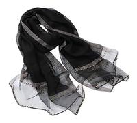 LumiSyne Frühling Seiden Chiffon Schal Damen Einfarbiger Halstücher Mode Seide Mit Tüll Perlen Dekoration Langer Seidentuch Sonnenschutz Schals Tücher Stola