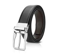 LumiSyne Herren Ledergürtel Echt Leder Wendegürtel 360°Gedreht Schnalle Verstellbarer Breiter Gürtel Schwarz Braun Gürtel Für Anzug Jeans