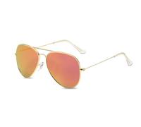 LumiSyne Mode Polarisiert Sonnenbrille Für Herren Damen Retro Pilotenbrille UV 400 Schutz Verspiegelt Linse Metallrahmen Für Fahren Reise