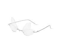 LumiSyne Mode Schmetterling Libelle Sonnenbrillen Damen Randlose Unregelmäßige Transparente Gläser Mit Farbverlauf Metall Rahmen UV400 Schutz Gläser Fotografie Party