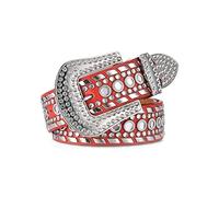 LumiSyne Mode Strass Ledergürtel Für Herren Damen Western Cowgirl Cowboy Bling Nieten Ledergürtel Große Dornschließe Mit Glänzender Kristall Vintage Taillengürtel Für Jeans Hosen Kleider Jacke