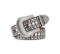 LumiSyne Mode Strass Ledergürtel Für Herren Damen Western Cowgirl Cowboy Bling Nieten Ledergürtel Große Dornschließe Mit Glänzender Kristall Vintage Taillengürtel Für Jeans Hosen Kleider Jacke