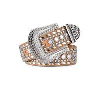 LumiSyne Mode Strass Ledergürtel Für Herren Damen Western Cowgirl Cowboy Bling Nieten Ledergürtel Große Dornschließe Mit Glänzender Kristall Vintage Taillengürtel Für Jeans Hosen Kleider Jacke