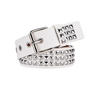 LumiSyne Nietengürtel Für Damen Herren Punk Rock Nietengürtel Mit 3 Reihen Pyramid Nieten Ledergürtel Mit Metall Dornschließe Gothic Kleidung Zubehör Für Jeans Hosen Kleider