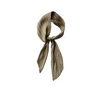 LumiSyne Plissierter Quadratisch Schal Für Damen Einfarbig Seidig Satin Halstuch Leicht Bandana Kopftuch Kopfschmuck Haarschal