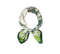 LumiSyne Retro Seidenschal Damen Künstlerisch Gedruckte Serie Kopftuch -Romantik Exotische- Hochwertige Satin Seide Quadratischer Schal Bandana Kopfschmuck Haarband Senior Zubehör (Grün)