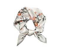 LumiSyne Satin Seidenschal Damen Kleiner Quadratischer Schal 53×53cm Natur Thema Blumen Baum Gedruckt Niedliche Bandana Atmungsaktive Leicht Halstuch Kopfschmuck Dekoration Vierecktuch Haarband