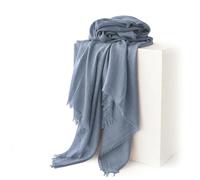 LumiSyne Schal Für Damen Einfarbiger Baumwolle Leinen Gefühl Schal Mit Quaste Retro Literarischer Stil Leichte Gaze Damenschal Warme Stola Große Lange Hijab Halstuch Sonnencreme Strand Wrap Ganzjährig