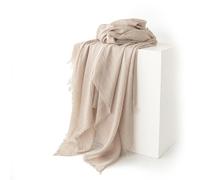 LumiSyne Schal Für Damen Einfarbiger Baumwolle Leinen Gefühl Schal Mit Quaste Retro Literarischer Stil Leichte Gaze Damenschal Warme Stola Große Lange Hijab Halstuch Sonnencreme Strand Wrap Ganzjährig