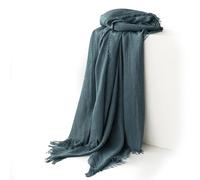 LumiSyne Schal Für Damen Einfarbiger Baumwolle Leinen Gefühl Schal Mit Quaste Retro Literarischer Stil Leichte Gaze Damenschal Warme Stola Große Lange Hijab Halstuch Sonnencreme Strand Wrap Ganzjährig